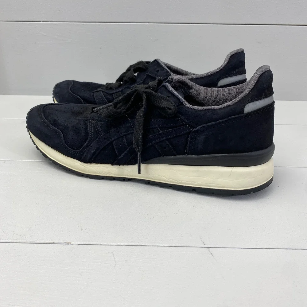Onitsuka Tiger D701L Sneakers Mens 6.5 Navy Blue Suede Low Top‎ Shoes Womens 8